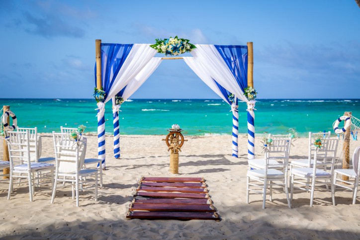 фото Острова Доминиканы свадьба в морском стиле 